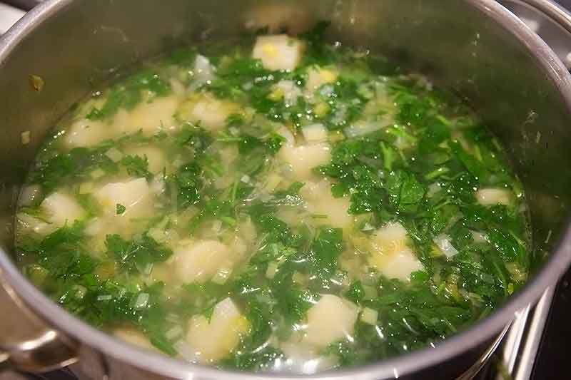 boiling parsnip soup