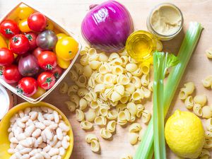 Pasta Bean vegan salad ingredients