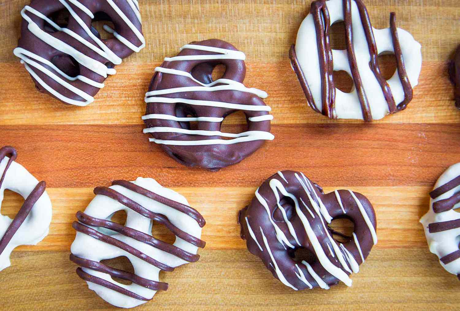 Chocolate Covered Pretzels on the Counter 