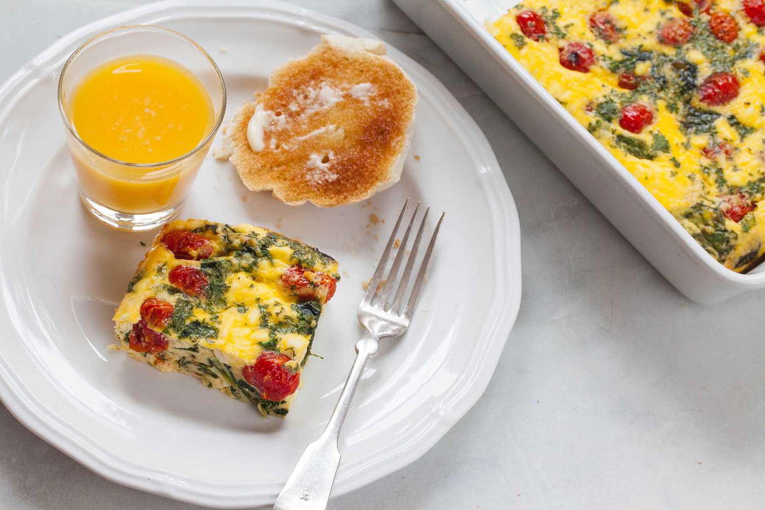 Frittata Squares with Spinach, Tomatoes, and Feta