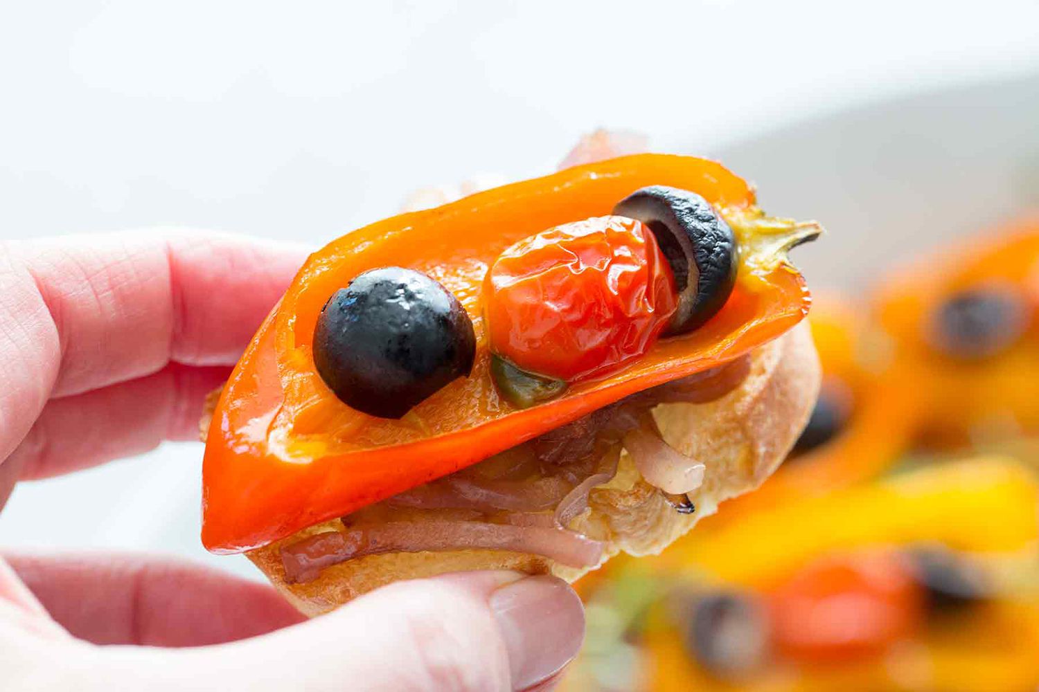 Roasted Mini Pepper Crostini