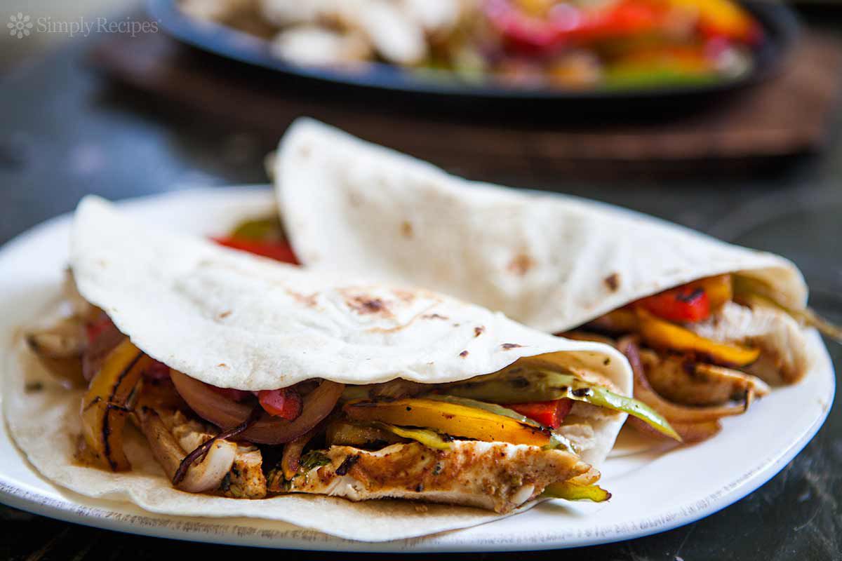 Chicken Fajitas wrapped in tortillas
