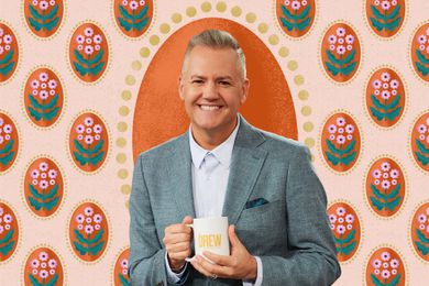 Portrait of Ross Mathews on a floral background