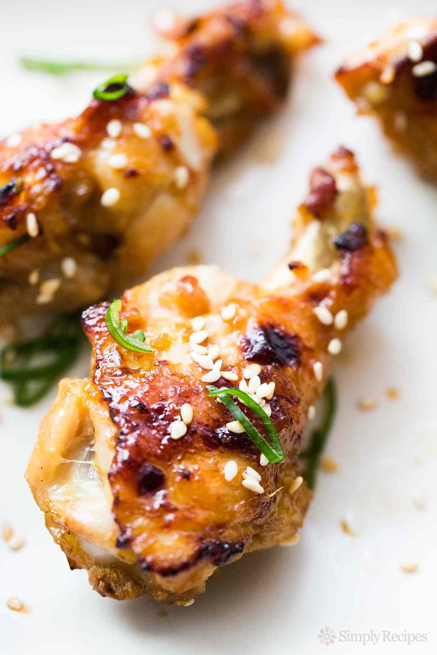 Ginger Honey Chicken Wings with sesame seeds