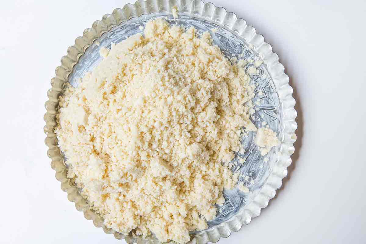 Short pastry dough ready to pat into a pie tin