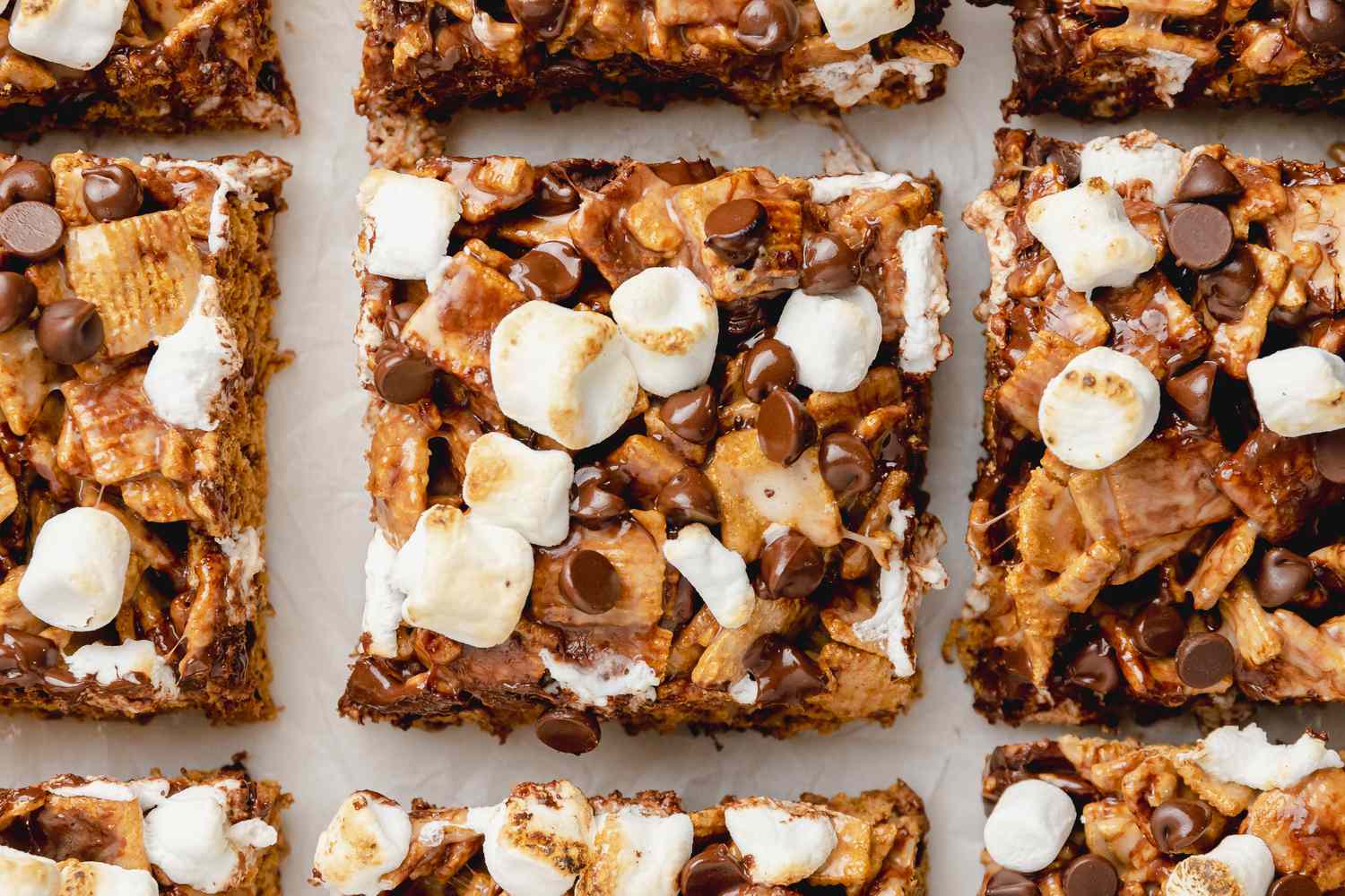 S’mores Cereal Bars Viewed from the Top