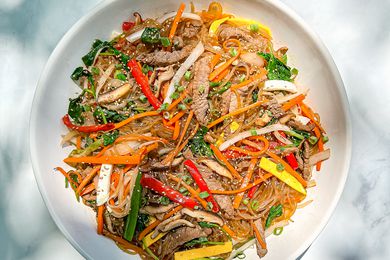 japchae on a plate