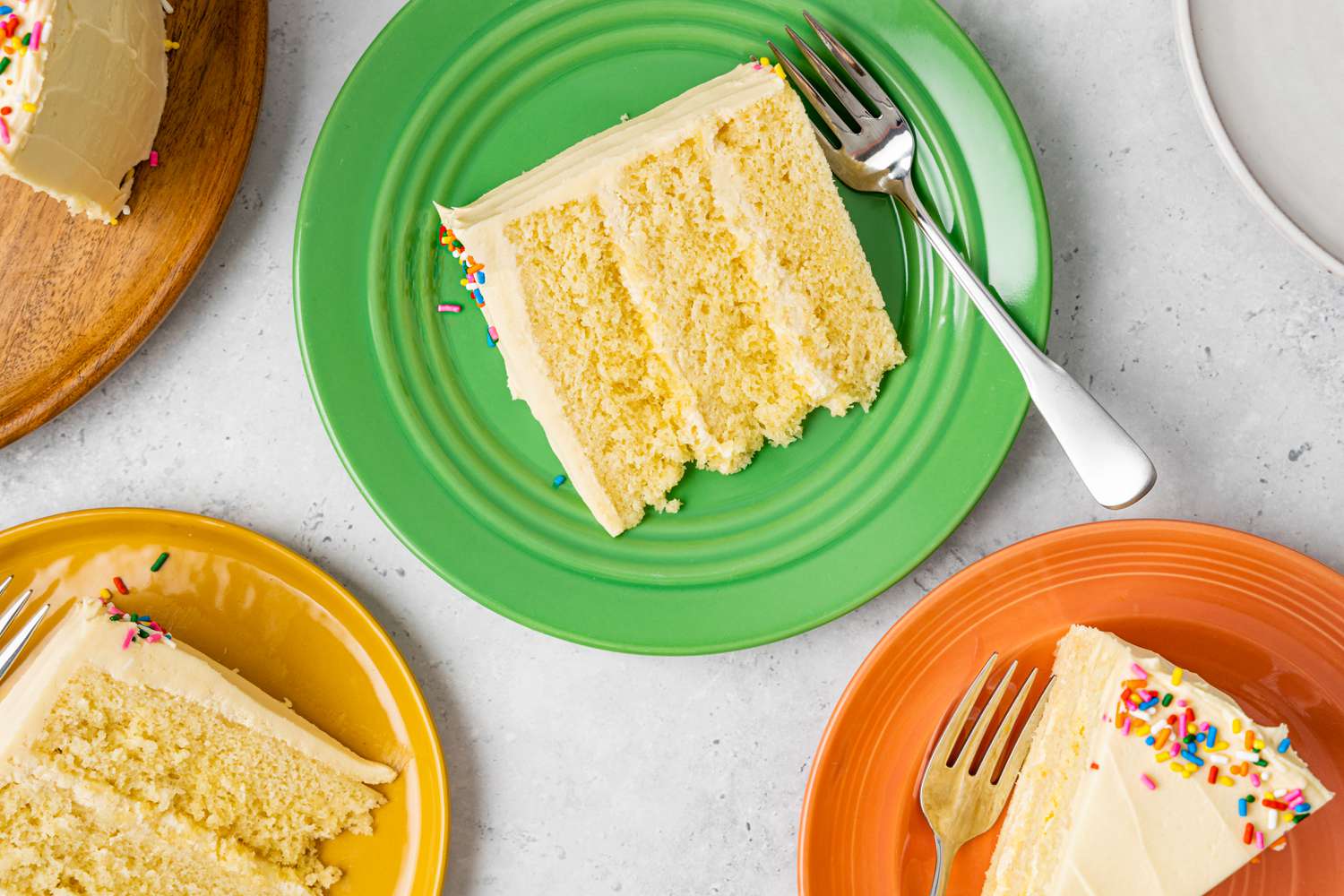 slices of cake on plates