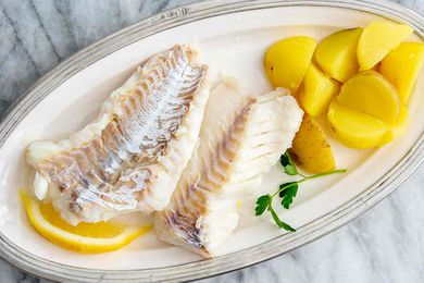 Cod Poached in Court Bouillon