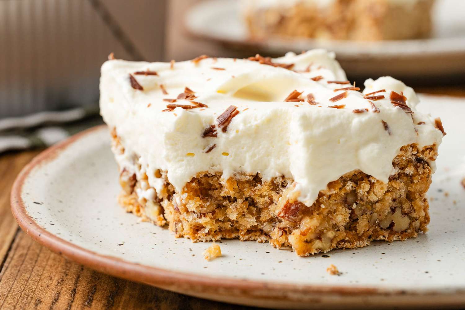 Slice of ritz torte on a plate (missing a bite)
