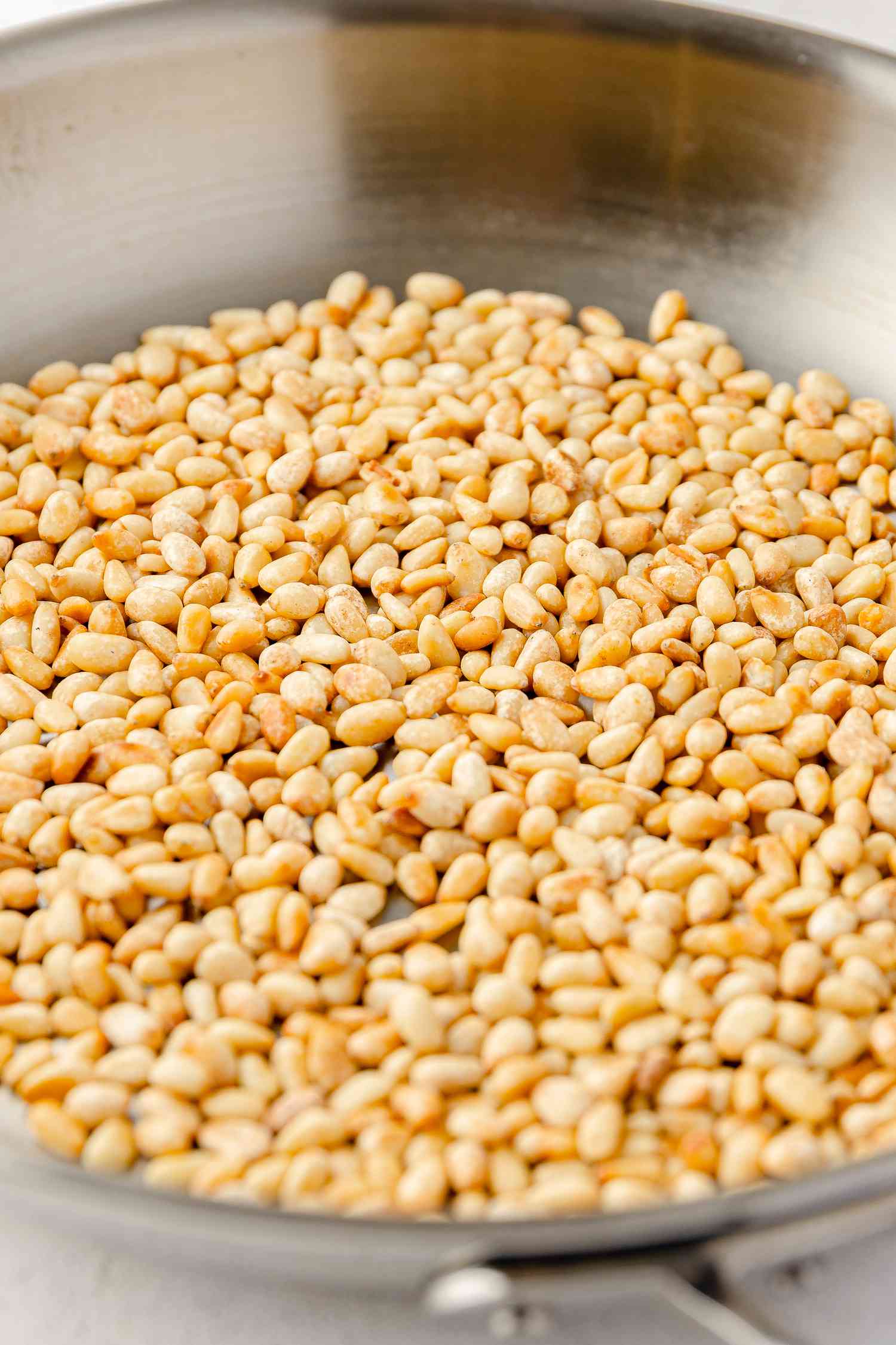 Toasted Pine Nuts on a Skillet 