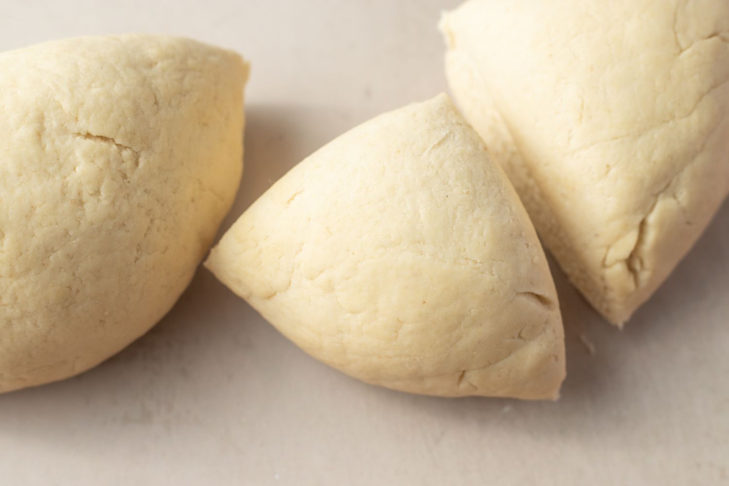 Doughball Cut Into Quarters