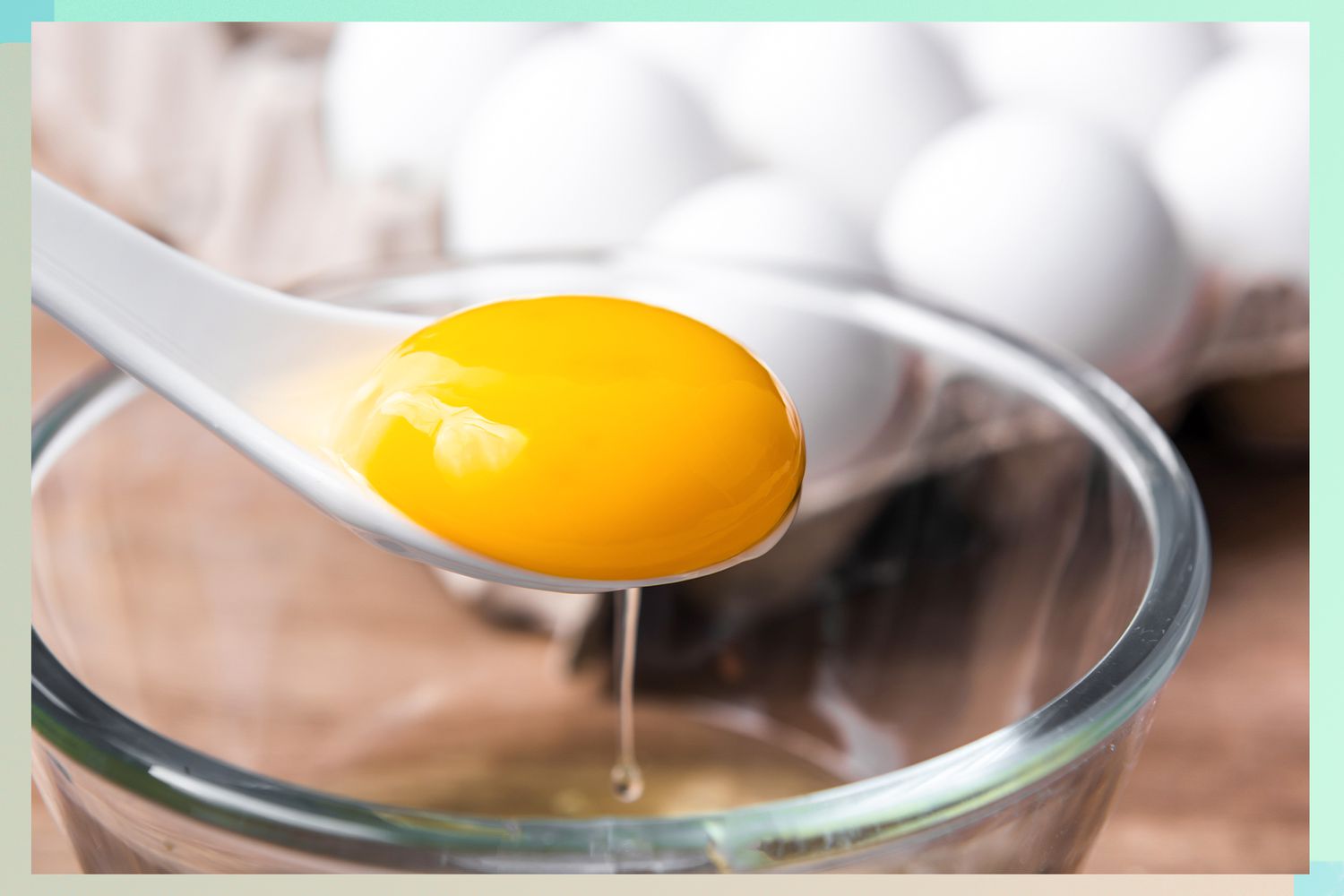 Egg yolks on a spoon