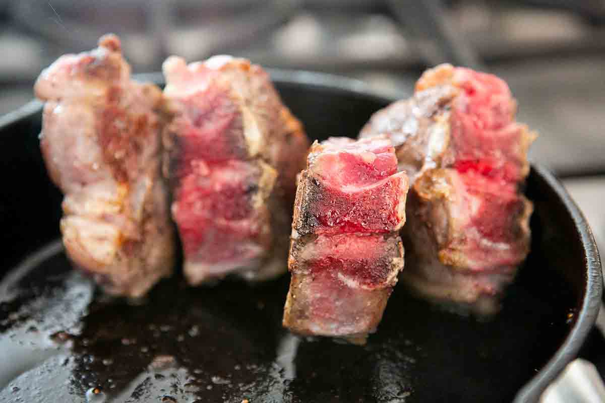 sear sides of lamb loin chops
