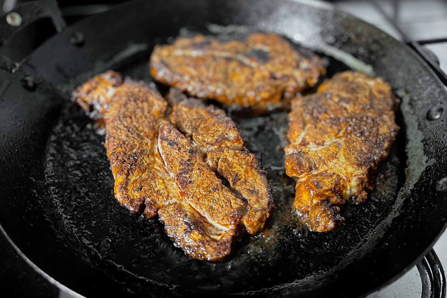 Meat Cooked in a Pan for Tacos al Pastor