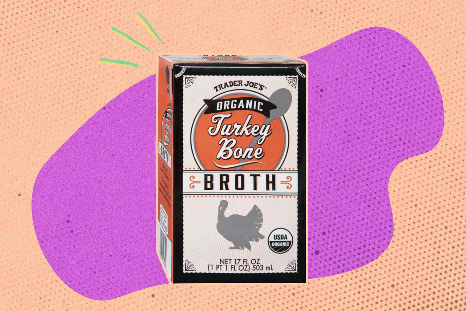 Box of Trader Joe's Organic Turkey Bone Broth