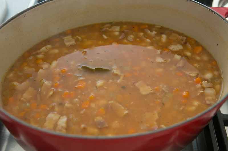 Bean with bacon soup