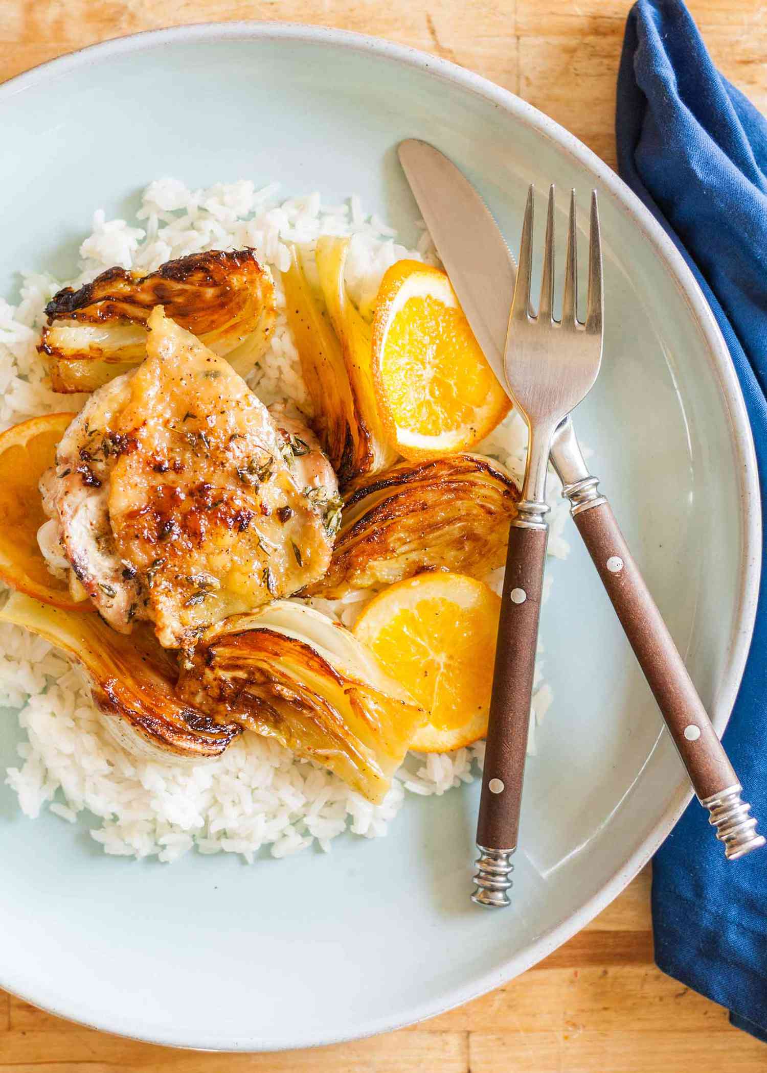Skillet Roast Chicken with Fennel and Orange