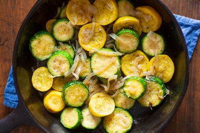 Zucchin in a skillet