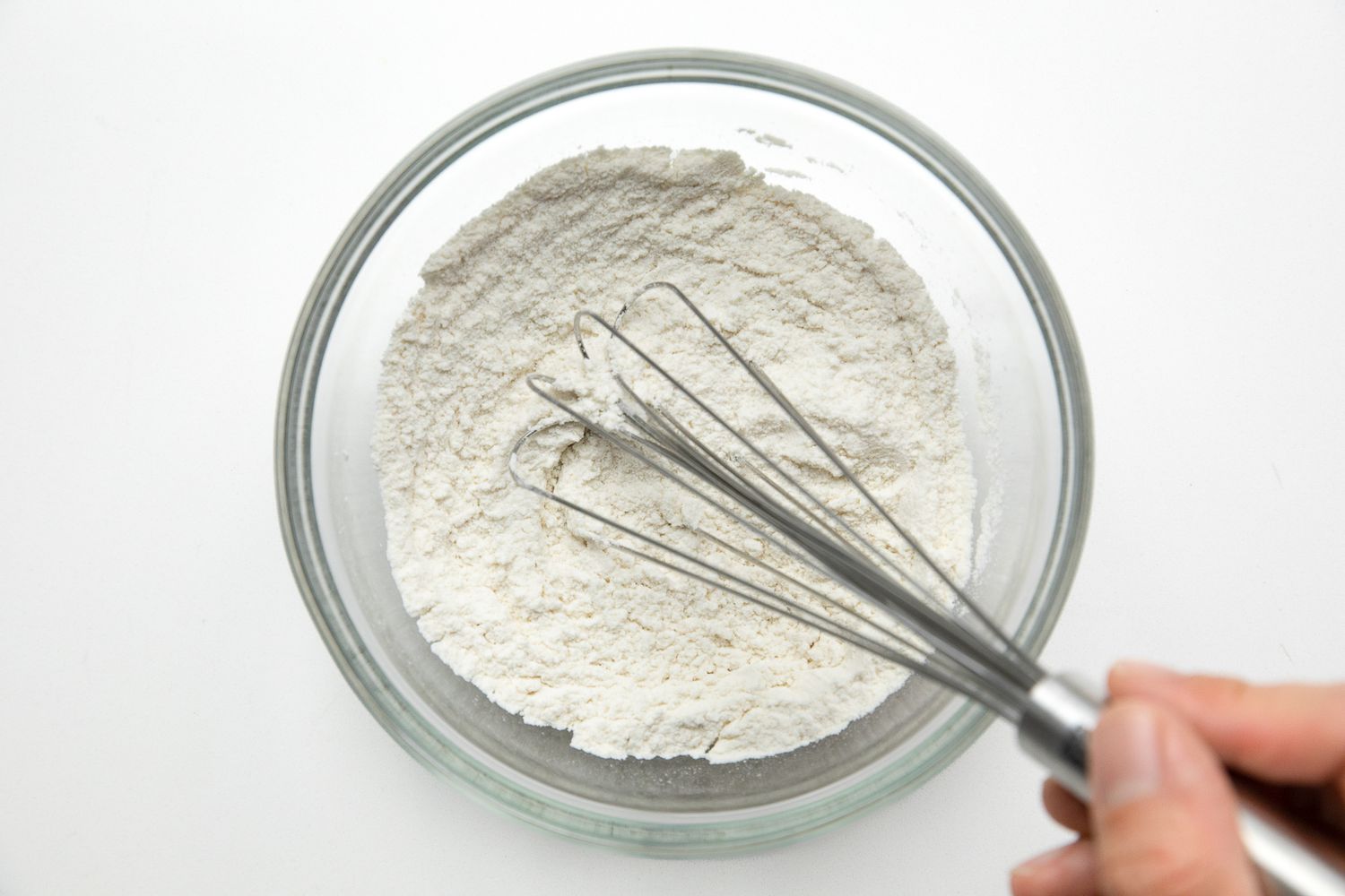 Flour and Sugar Whisked Together for Cassava Cake Recipe