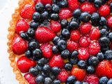 Summer Berry Tart with blueberries, strawberries, raspberries