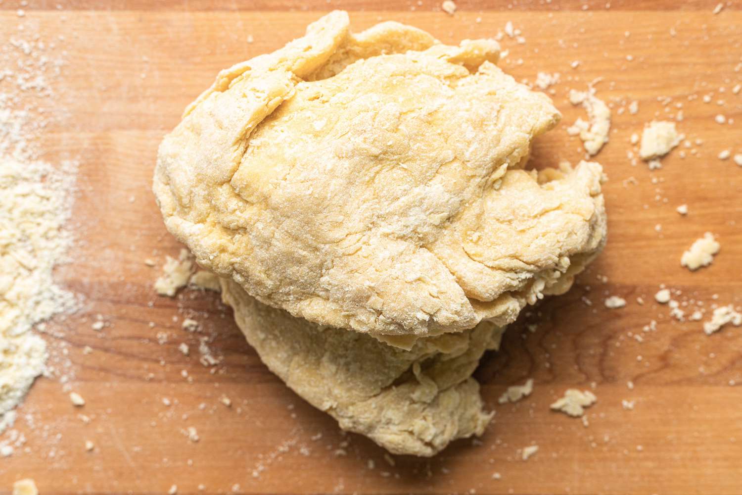 Homemade Tagliatelle Dough on the Counter 