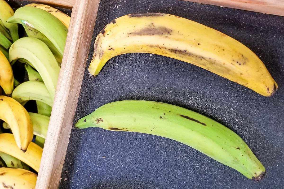 Ripe and unripe plantains