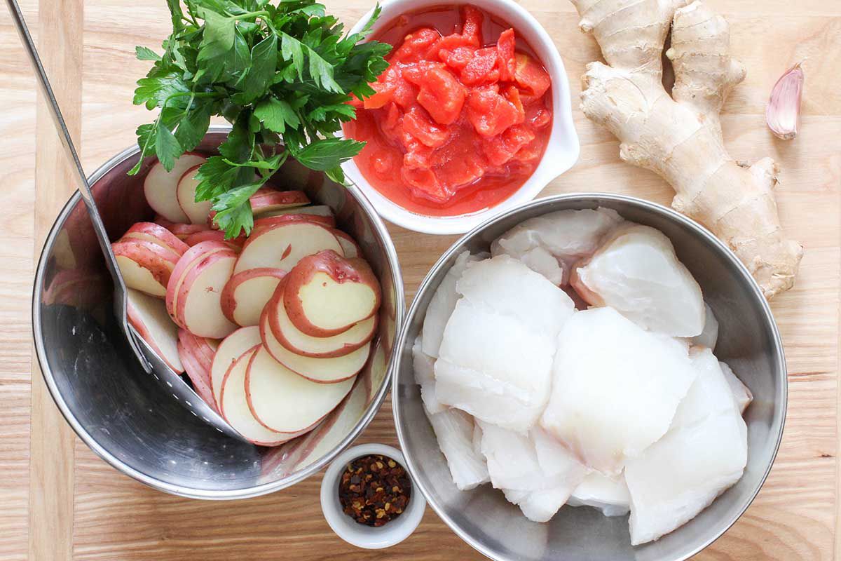 Fish Stew with Ginger and Tomatoes