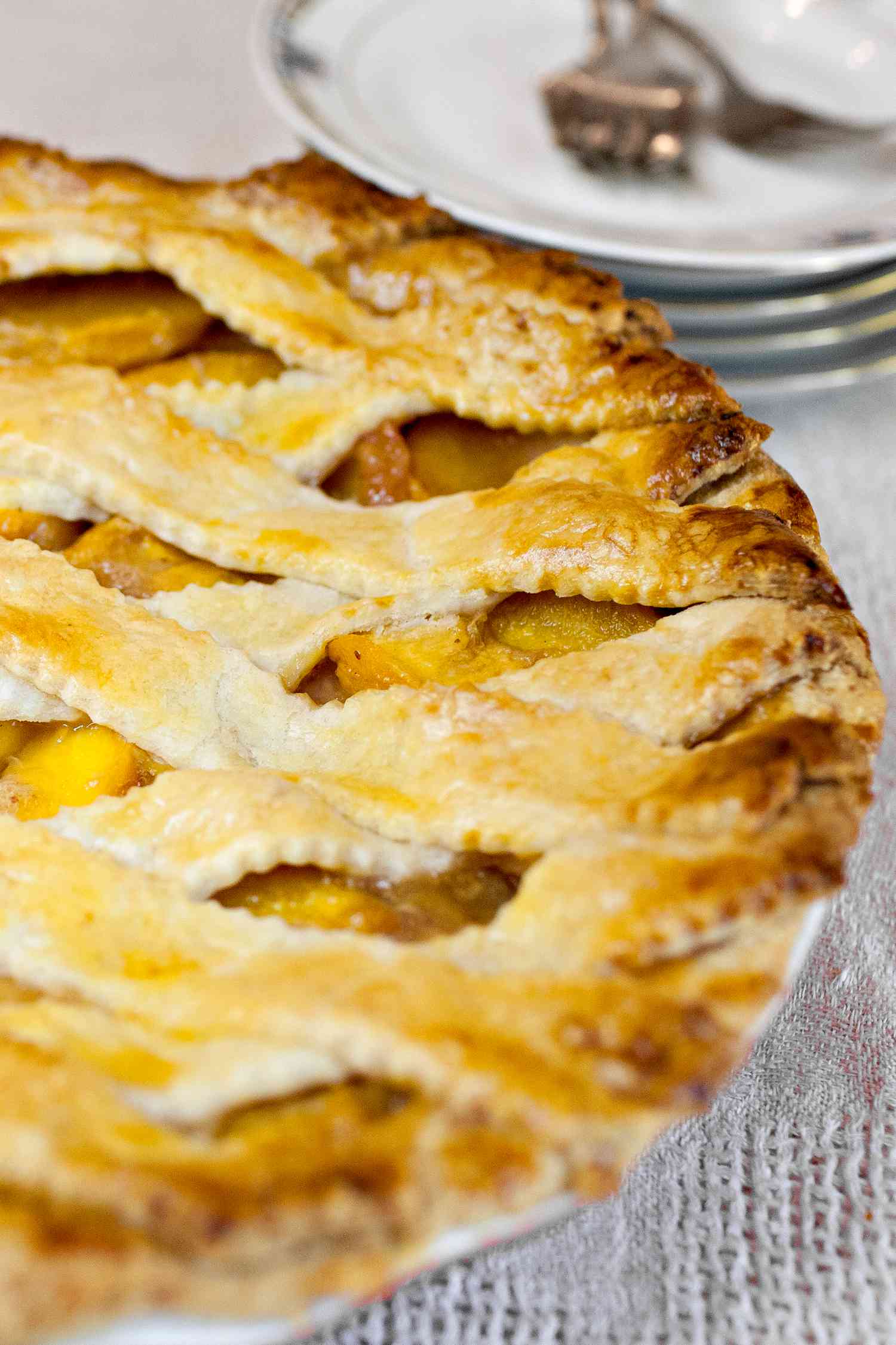 Pie Dough Made by Hand Used to Make a Peach Pie 