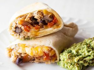 Chicken freezer burritos with jalapeno avocado