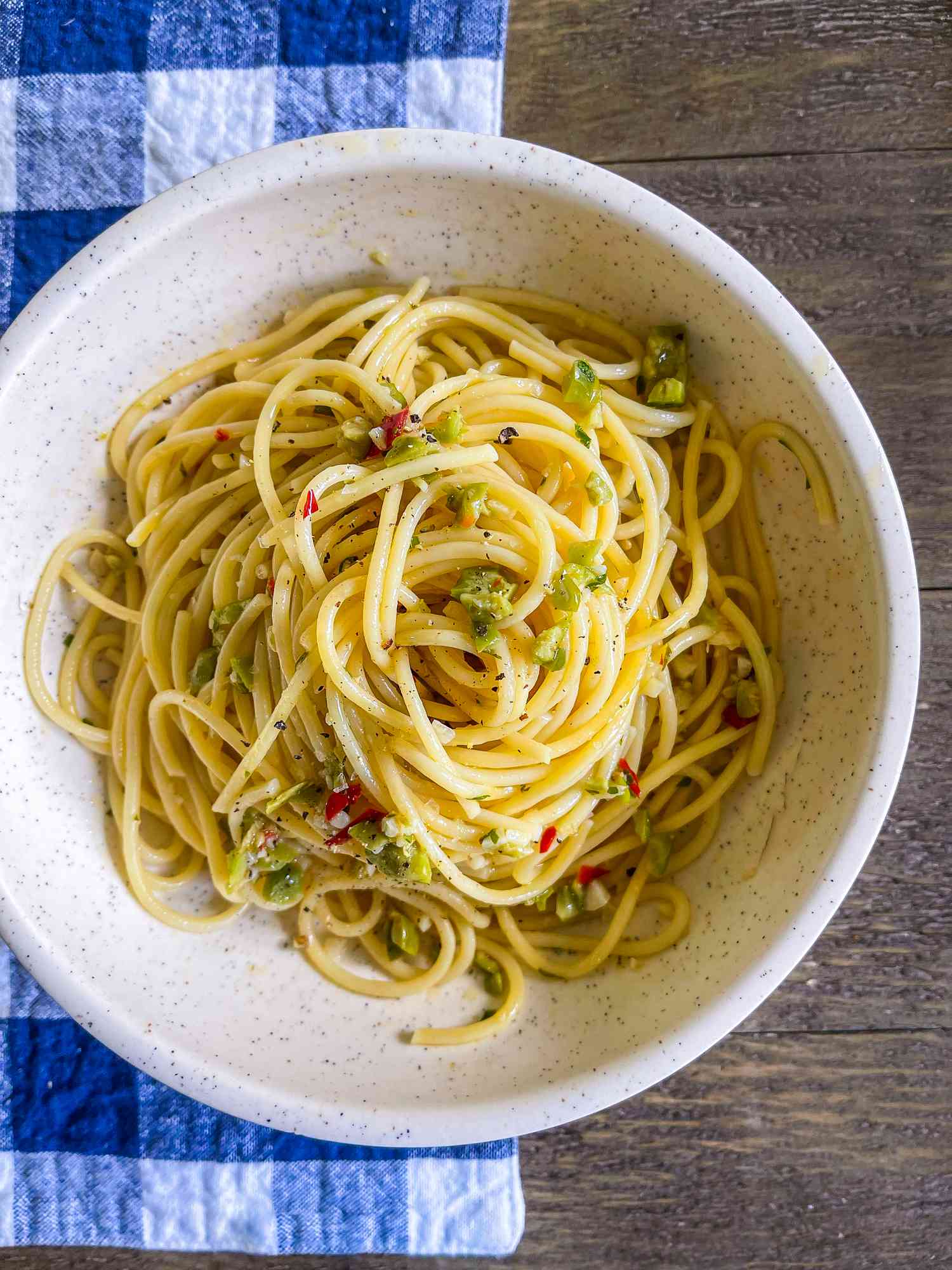 pasta in a white bowl