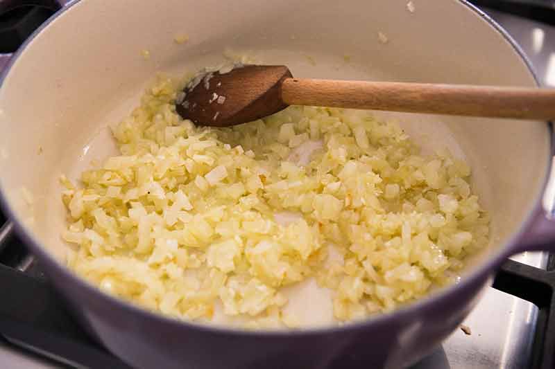 sautéed onions for tomato bread soup