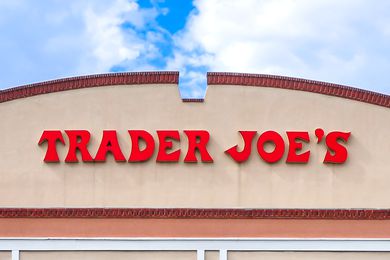 The sign aboue a Trader Joe's storefront