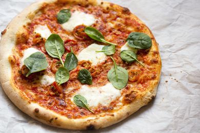 Pizza on parchment