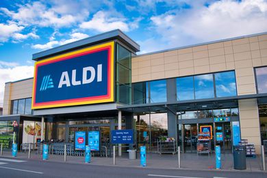 Aldi storefront with large sign
