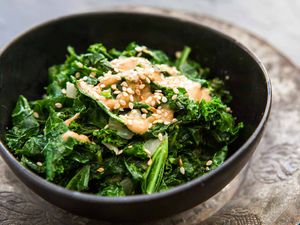 Sautéed Kale with Tahini Sauce