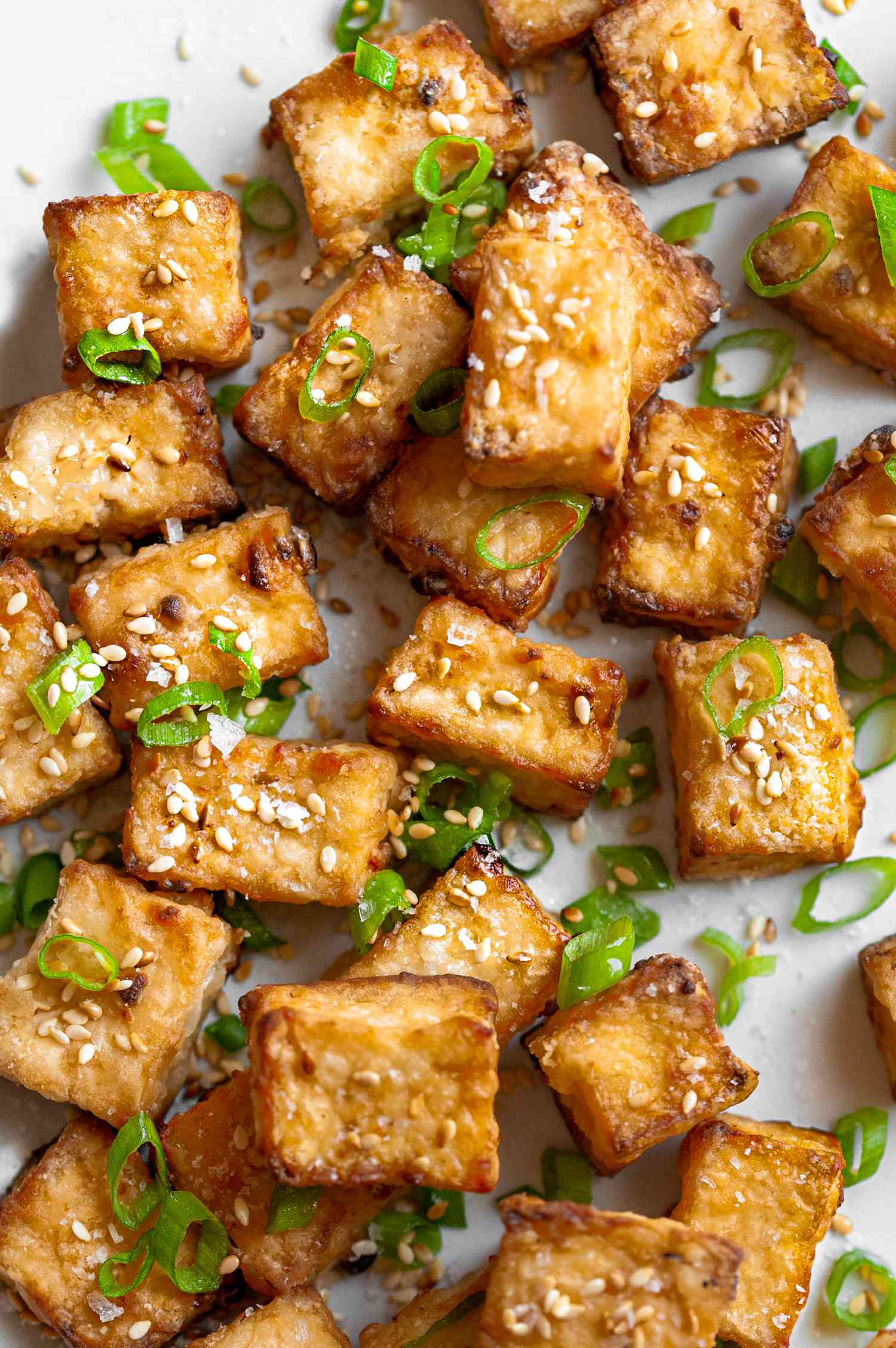 Crispy Air Fryer Tofu on a Plate