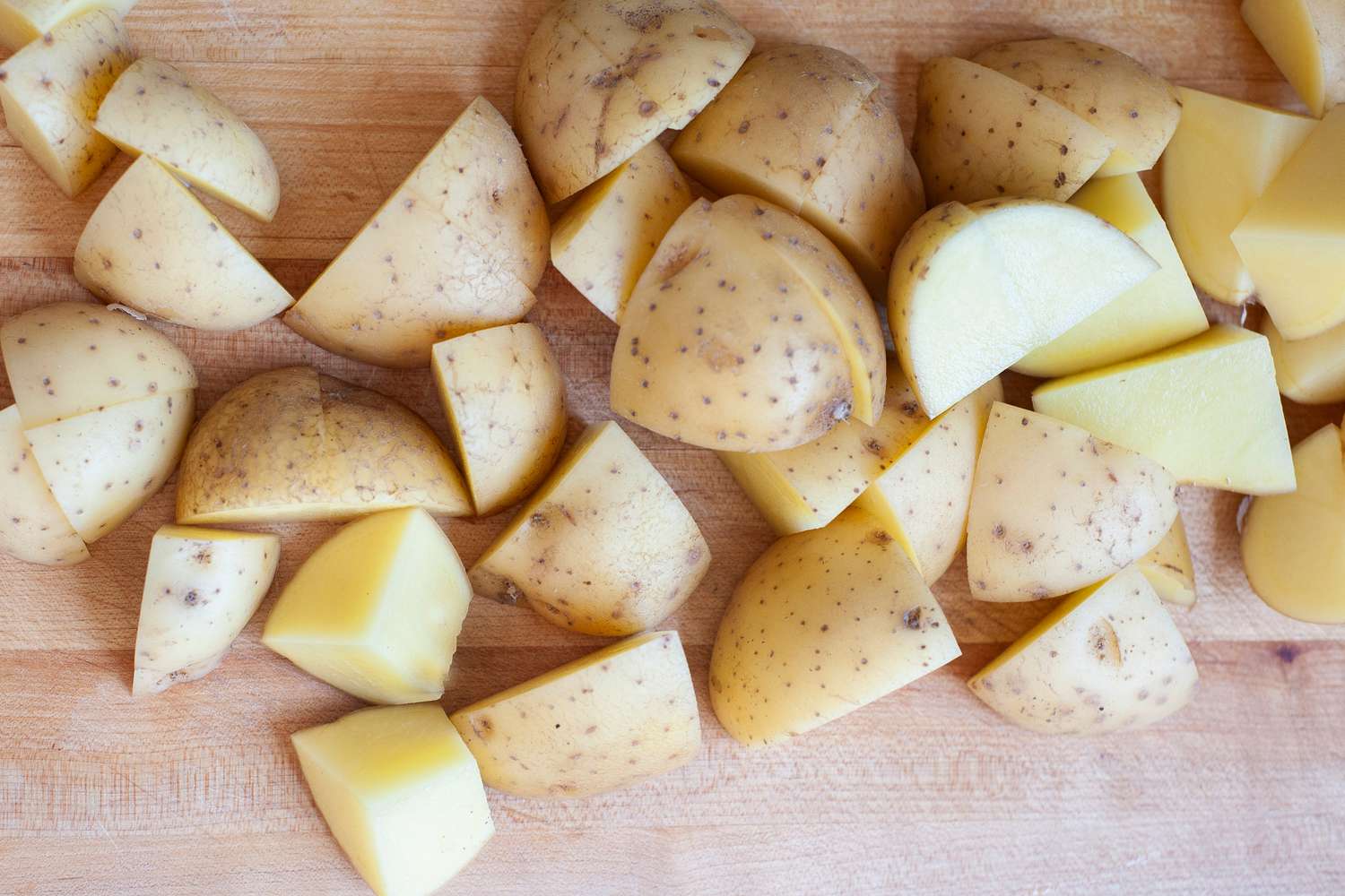 Yukon Gold Potatoes Cut in Quarters for Lemon Za'atar Potatoes Recipe