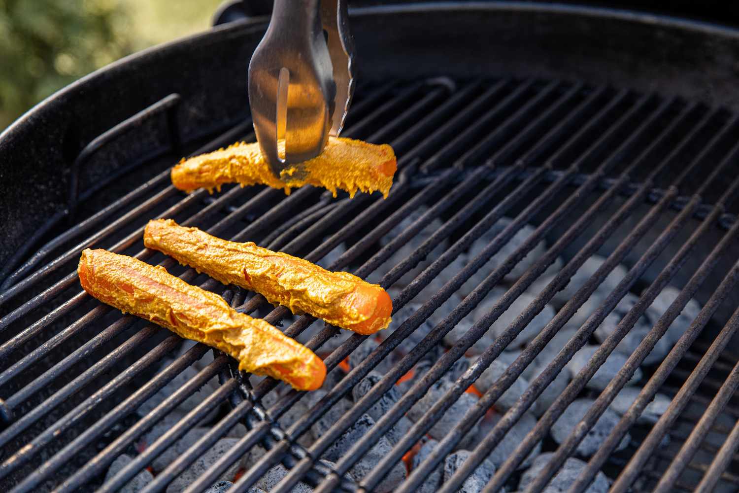 Grilled Carrot Dogs with BBQ Mustard Paste