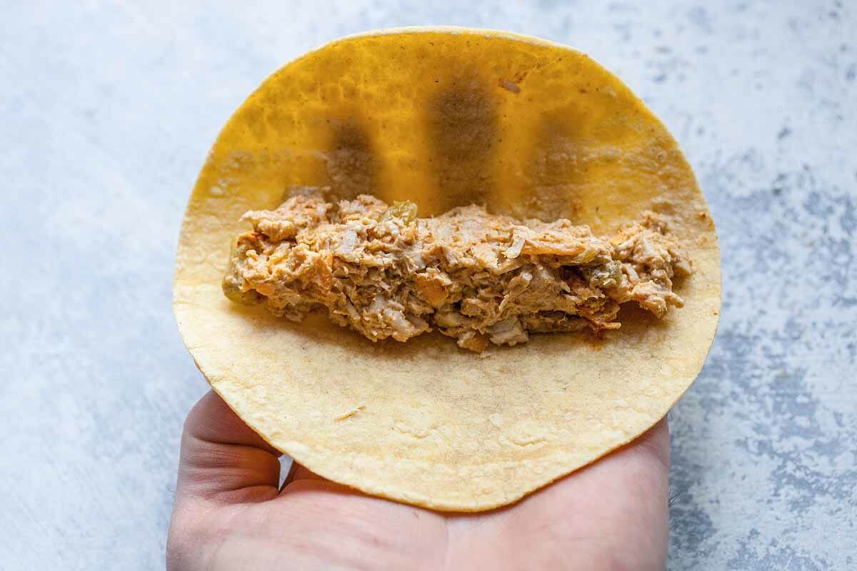 Baked Taquitos with Chicken fill the taquitos