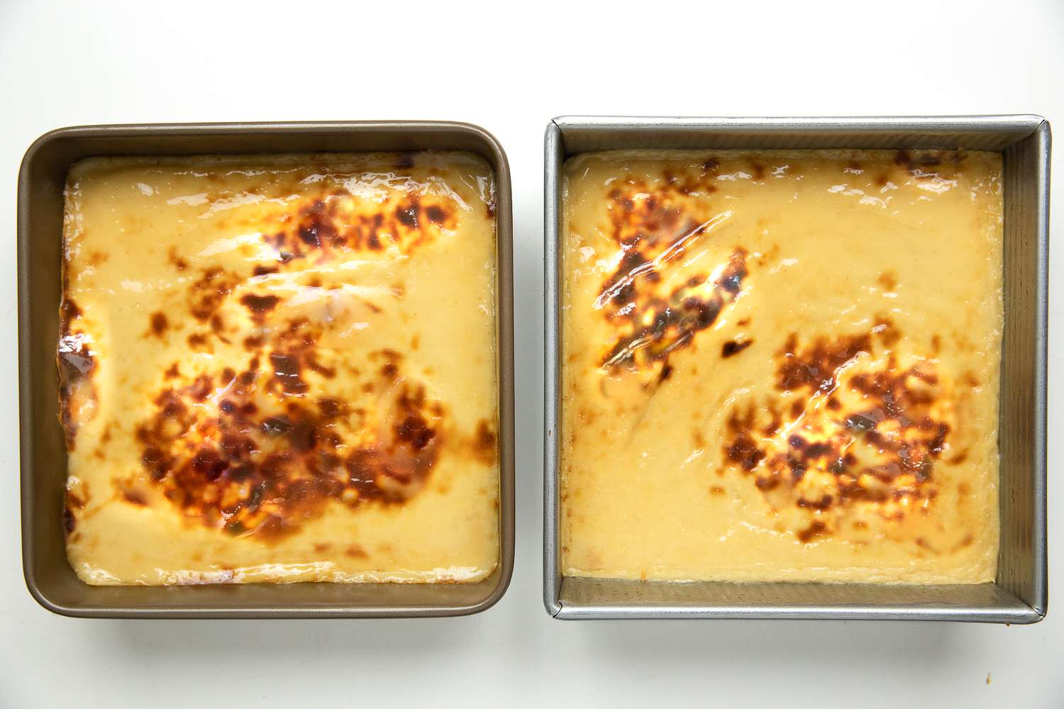 Two Pans of Cassava Cake After Broiled