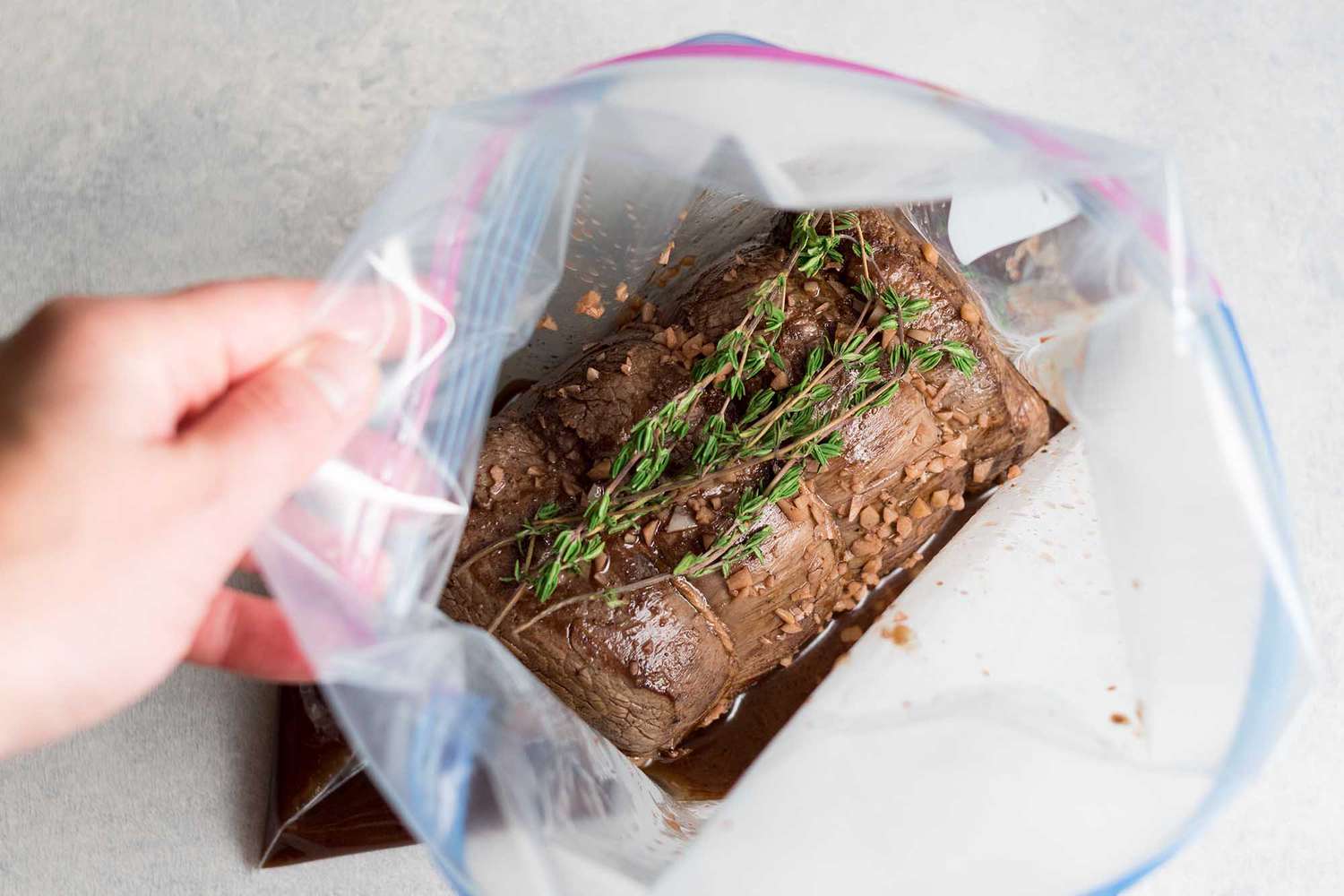 Sous Vide Beef Tenderloin with Port, Garlic, and Thyme