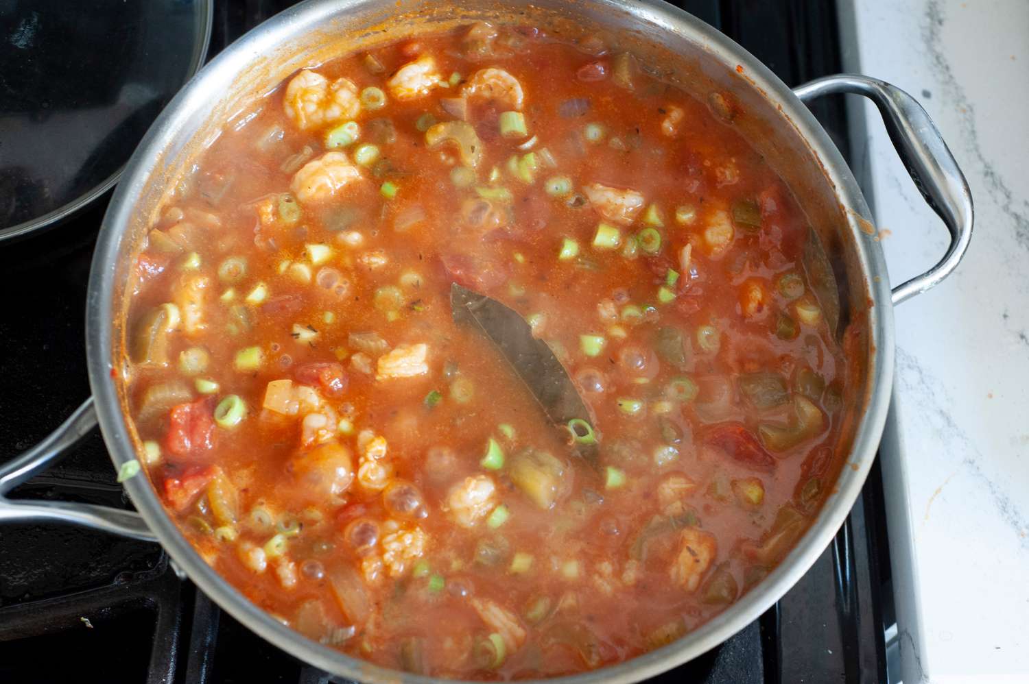 Shrimp creole in pan