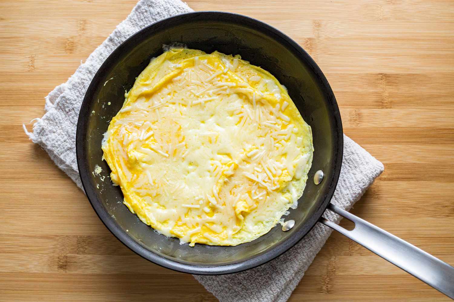 Cheese and Eggs for Denver Omelet in Pan