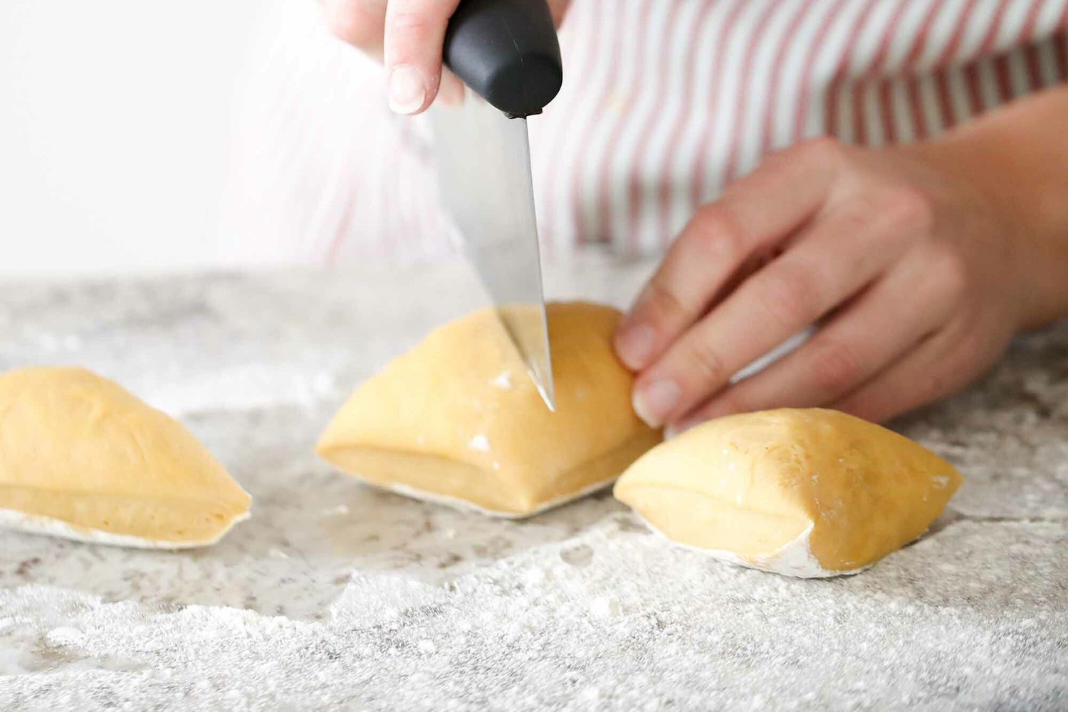 How to Make Homemade Pasta cut the dough into pieces