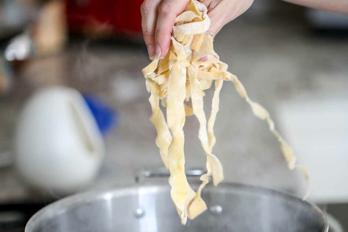 How to Make Homemade Pasta cook the noodles