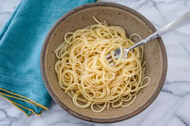 bowl of gluten-free spaghetti pasta