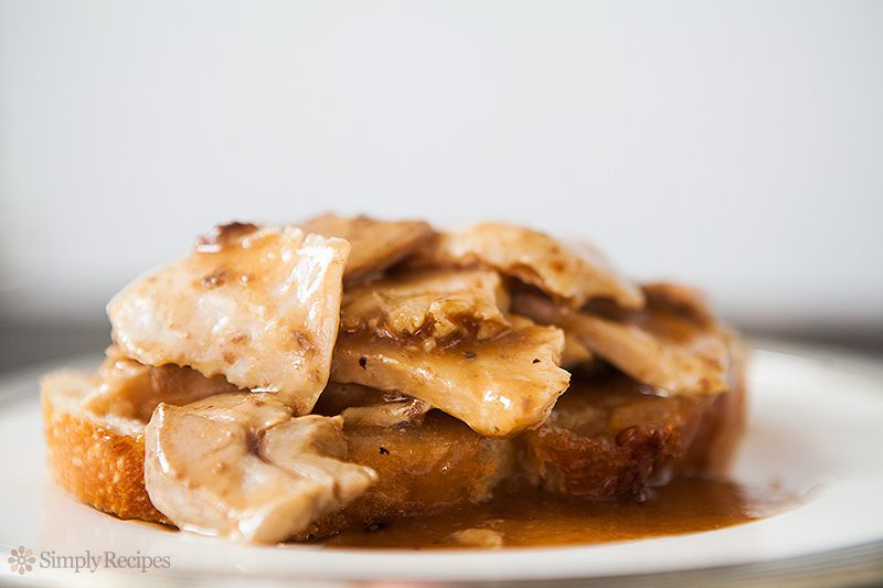 hot turkey open faced sandwich with gray