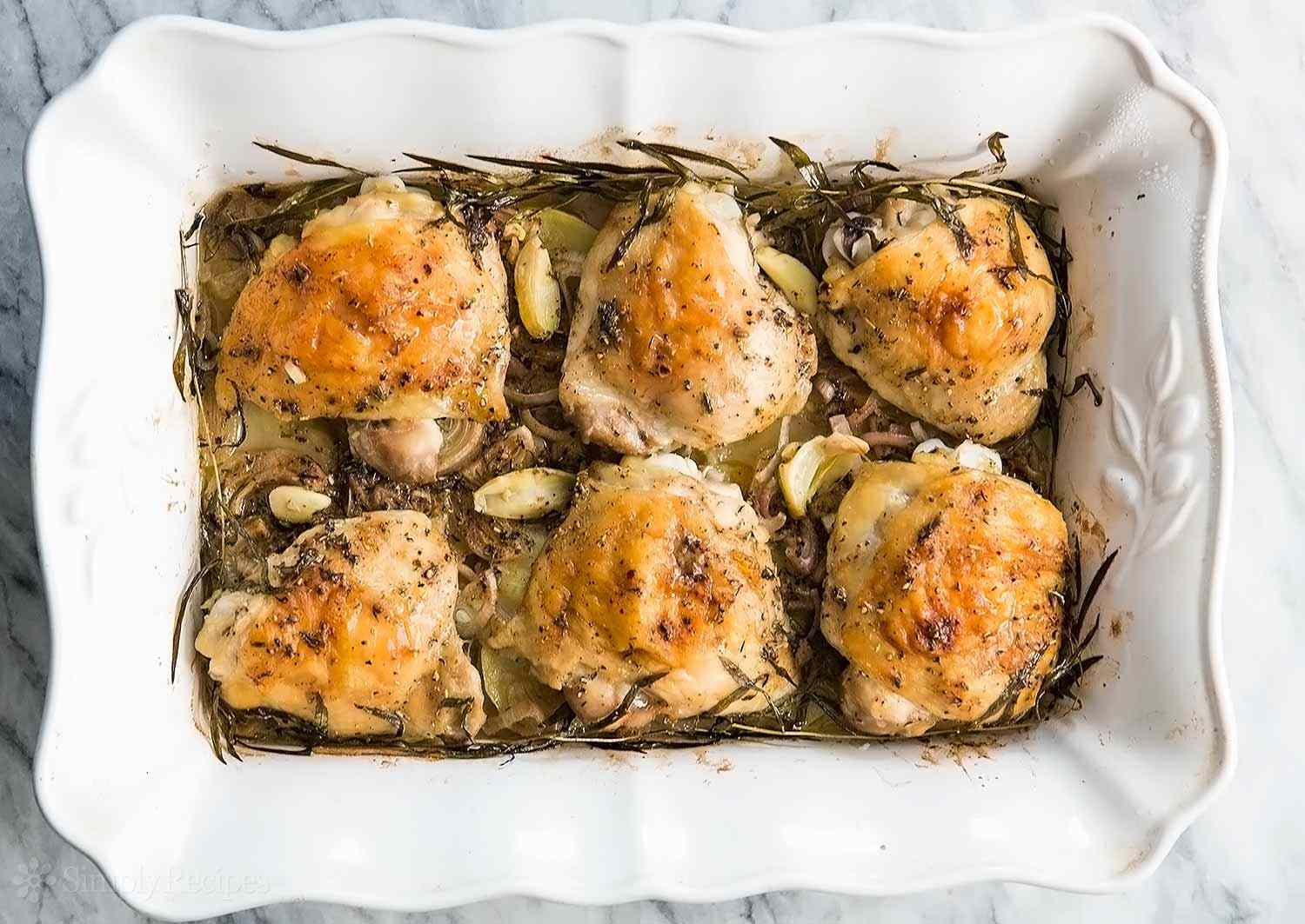 Herb Roasted Chicken Thighs with Potatoes