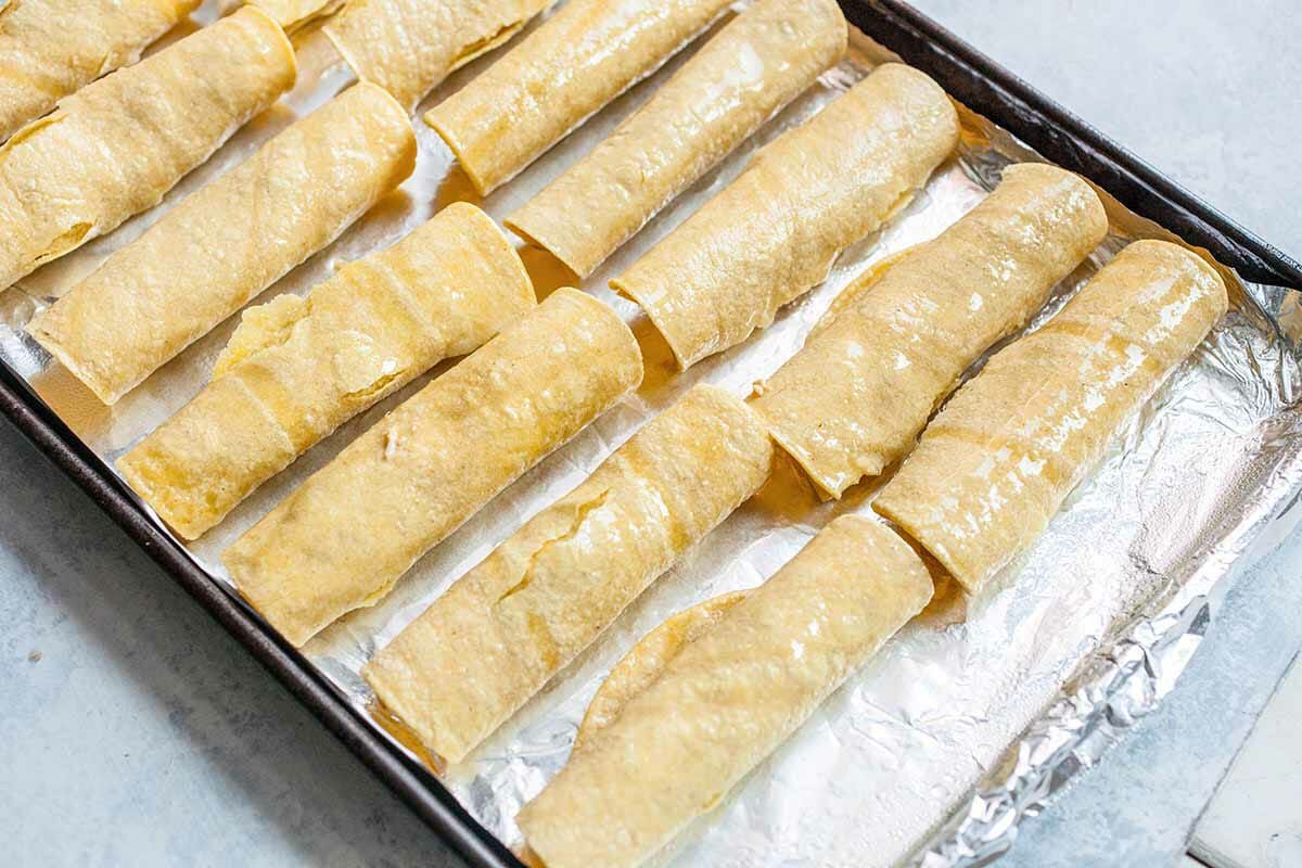 Homemade Taquitos with chicken roll the taquitos